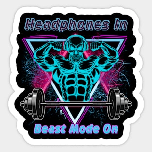 Headphones Beast Mode Sticker